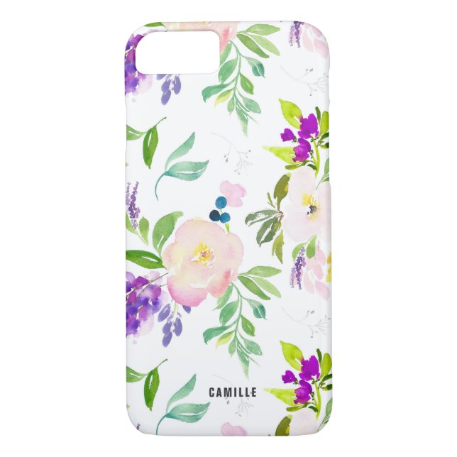 Coques Case-Mate iPhone Dainty Aquarelle Fleurs | Peonies et Wisterias (Dos)