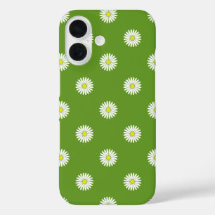 Coque Pour iPhone 16 Daisies Motif illustratif sur Vert