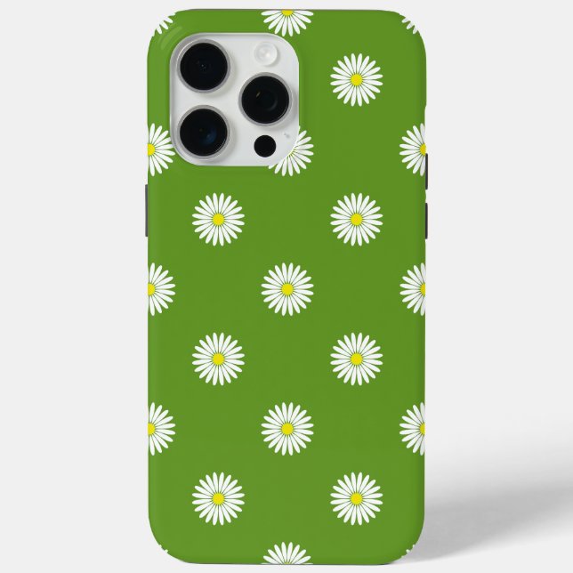 Coques Case-Mate iPhone Daisies Motif illustratif sur Vert (Verso)