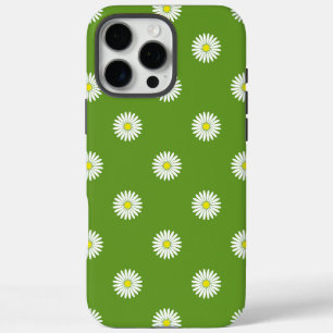 Coques iPhone 16 Pro Max Daisies Motif illustratif sur Vert