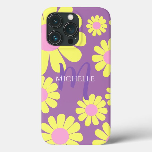 Coques Case-Mate iPhone Daisy Jaune Lilac (Verso)