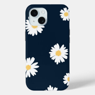 Coque Pour iPhone 15 Daisy On Blue Motif