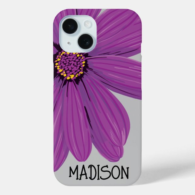 Coques Case-Mate iPhone Daisy tendance Floral Illustration Nom personnalis (Verso)