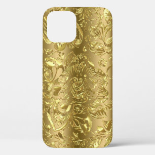 Case-Mate iPhone Case Damas florale de couleur or sur arrière - plan or