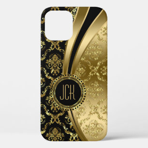 Case-Mate iPhone Case Damas florales noir et or