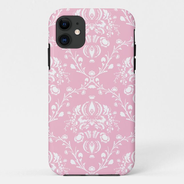 Coques Case-Mate iPhone Damas rose et blanc (Dos)