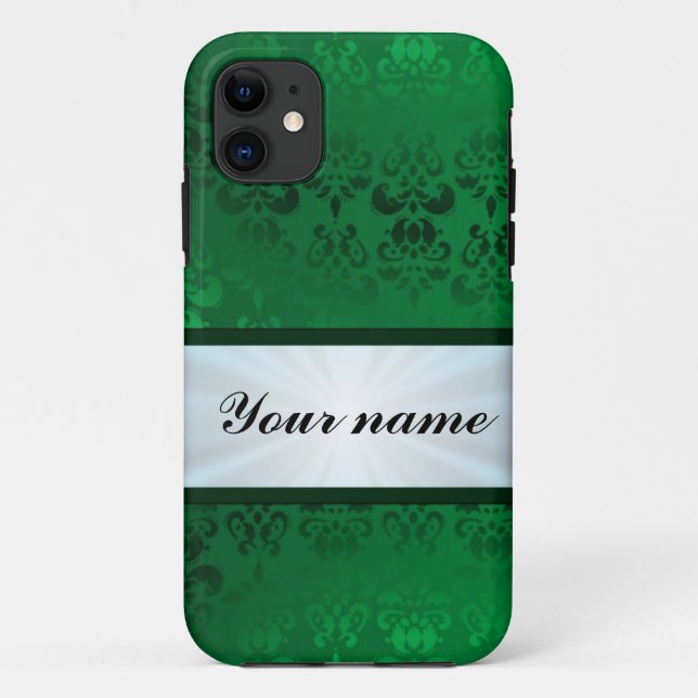 Coques Case-Mate iPhone Damas vert avec ruban (Dos)