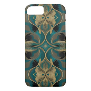 Case-Mate iPhone Case Damask Fleurs Motifs répétitives sans fil Turquois