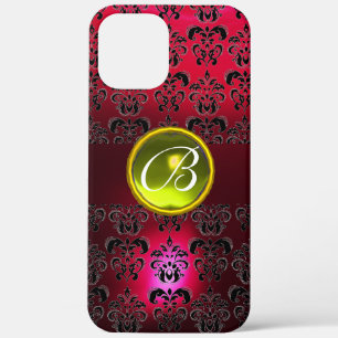 Case-Mate iPhone Case DAMASK GEM MONOGRAM Yellow Topaz, Ruby Rouge