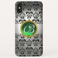 DAMASK GEM MONOGRAS blanc noir vert