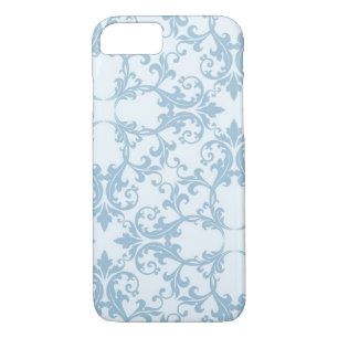 Etui iPhone Case-Mate Damassé bleu-clair