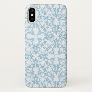 Coque iPhone X Damassé bleu-clair
