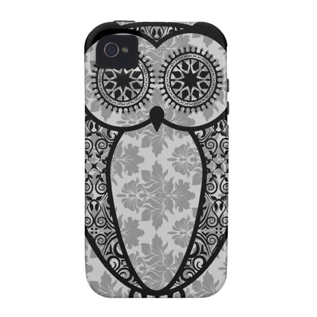 Coques Case-Mate iPhone Damassé de hibou de StellaRoot Hootie (Dos)