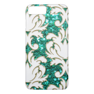 Etui iPhone Case-Mate Damassé de parties scintillantes de turquoise