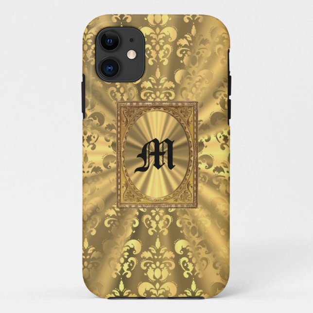 Coques Case-Mate iPhone Damassé doré (Dos)