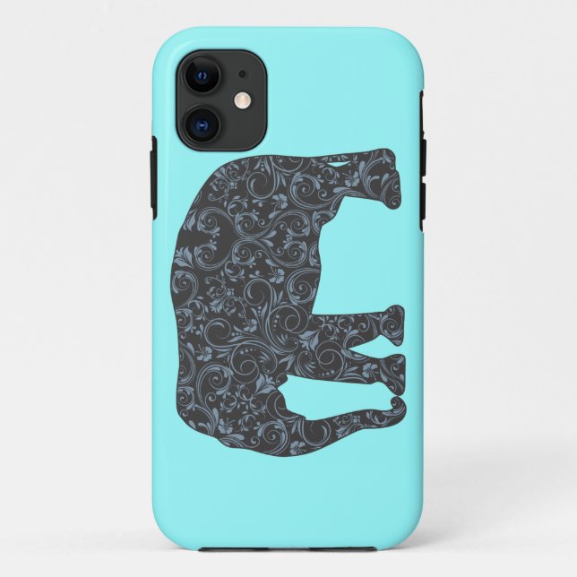 Coques Case-Mate iPhone Damassé élégante d'éléphant Girly (Dos)