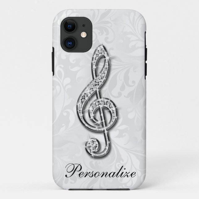 Coques Case-Mate iPhone Damassé florale personnalisée de note de musique (Dos)