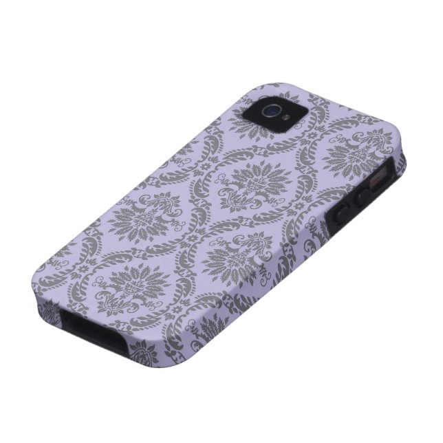 Coques Case-Mate iPhone damassé grise et pourpre (Bas)