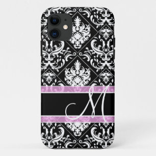 Etui iPhone Case-Mate Damassé noire et blanche élégante avec le