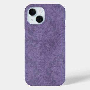 Coque Pour iPhone 15 Damassé vintage violet