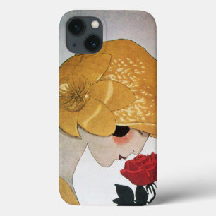 iPhone 13 CASE DAME À LA ROSE ROUGE