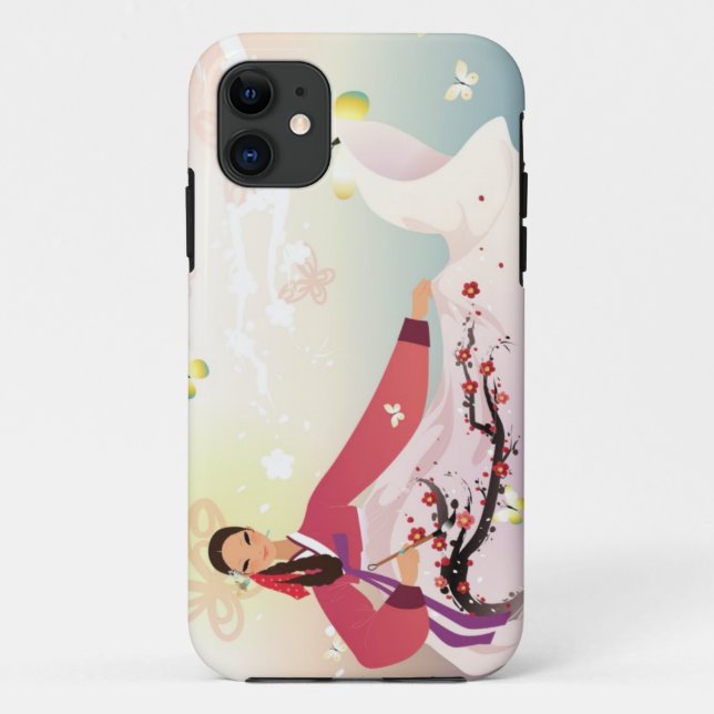 Coques Case-Mate iPhone Dame coréenne dans un hanbok (Dos)