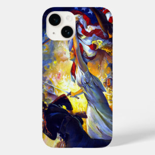 Coque Pour iPhone 14 Dame de la Liberté patriotique vintage Drapeau amé
