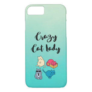 Coques Pour iPhone Dame du chat fou et 4 chats mignons