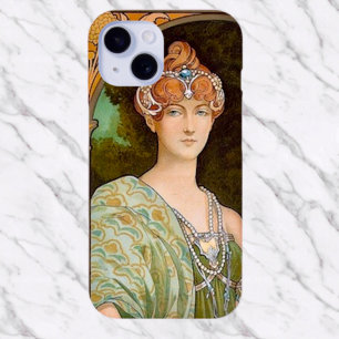 Coque Pour iPhone 15 Dame en vert