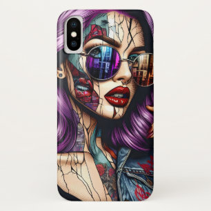 Case-Mate iPhone Case Dame jolie abstraite colorée avec des cheveux viol