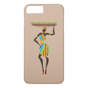 Coque Case-Mate Pour iPhone Dame tribale africaine avec l'art tribal corbeille