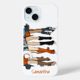 Coque Pour iPhone 15 Dames Mode Botte de garçon brûlé Orange Texas