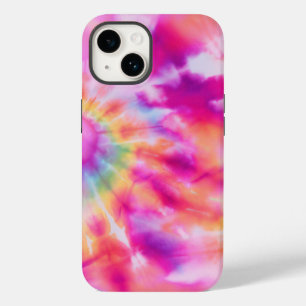 Coque Pour iPhone 14 Dames ou Filles Motif Tie Dye rose