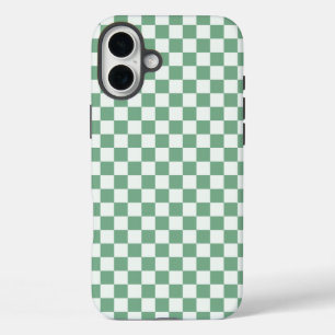 Coques iPhone 16 Plus Damier contrôle brume eucalyptus