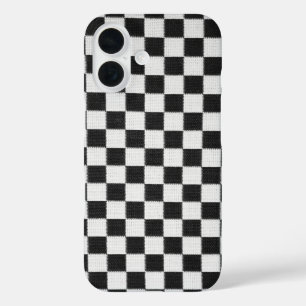 Coque Pour iPhone 16 Damier noir et blanc
