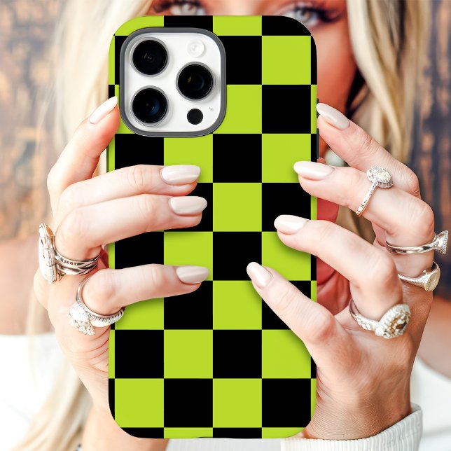 Coques Case-Mate iPhone Damier Vert Noir (Créateur téléchargé)