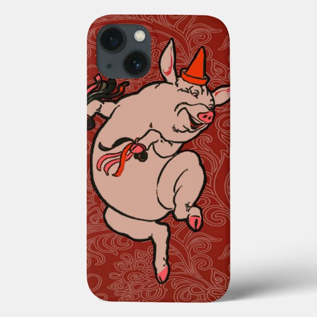 Coques Case-Mate iPhone Dancing Pig Antique Cute Danseuse (Verso)