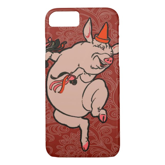 Coques Case-Mate iPhone Dancing Pig Antique Cute Danseuse (Dos)