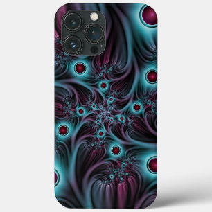 Case-Mate iPhone Case Dans la profondeur Bleu rose Abstrait Fractal Art