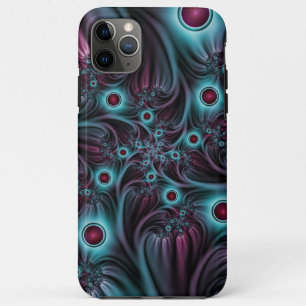 Case-Mate iPhone Case Dans la profondeur Bleu rose Abstrait Fractal Art