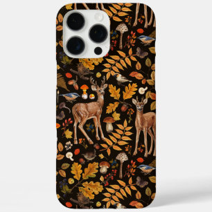 Coques iPhone 16 Pro Max Dans les bois / Cerf d'automne sur noir