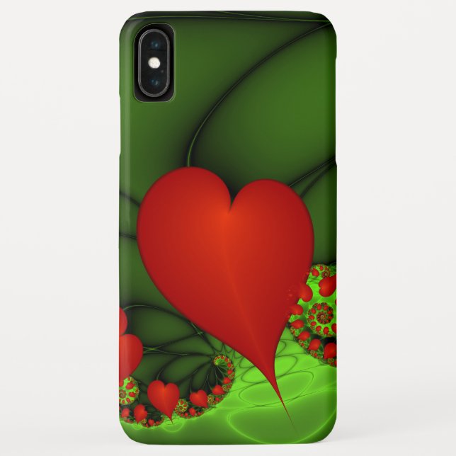 Coques Case-Mate iPhone Danse Coeurs rouges Moderne Art Abstrait fractal (Dos)