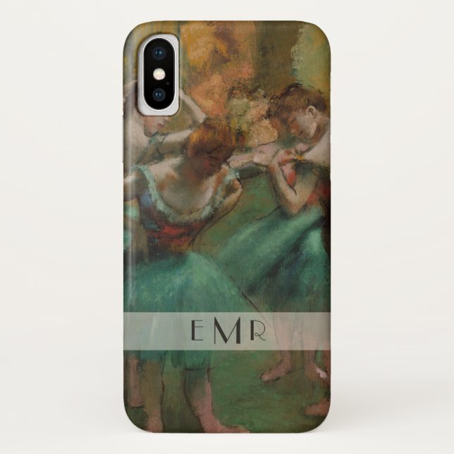 Coques Case-Mate iPhone Danseurs de ballet Degas | Rose et vert (Dos)