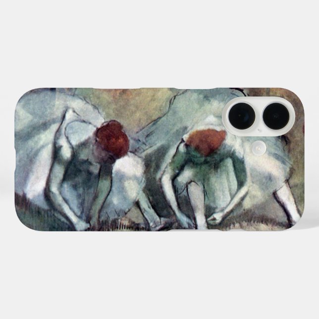 Coques Case-Mate iPhone Danseurs lacant leurs chaussures par Edgar Degas (Verso (horizontal))