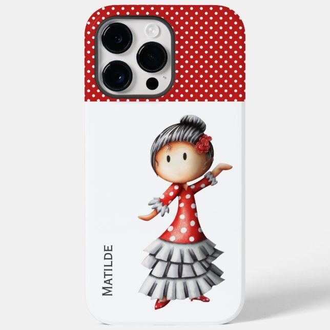 Coques Case-Mate iPhone Danseuse de flamenco Sevillana Dot de Polka Rouge  (Verso)