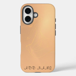 Coque Pour iPhone 16 Danseuse éthérée en Lumière Dorée Elégant Mur Art
