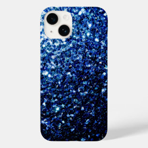 Coque Pour iPhone 14 Dark Blue deep shiny faux glitter sparkles