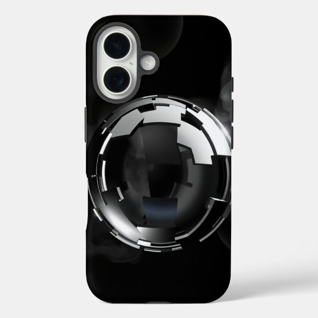 Coques Case-Mate iPhone Dark Chrome Orb – Ultra-Premium Futuristic Aesthet (Verso)