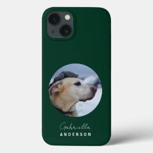 Case-Mate iPhone Case Dark Green Custom Baby Pet Chien Photo et nom