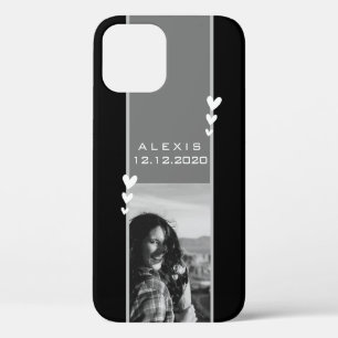 Case-Mate iPhone Case Date de naissance rappel Modèle photo noir blanc